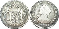 moneda Peru 1/2 real 1791