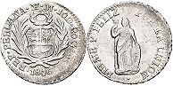 coin Peru 1/2 real 1846