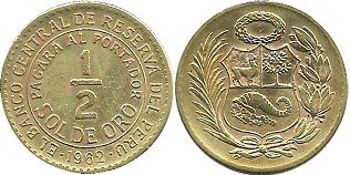 moneda Peru 1/2 sol 1962