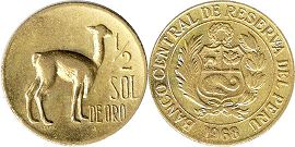 coin Peru 1/2 sol 1968