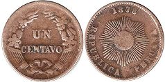 moneda Peru 1 centavo 1878