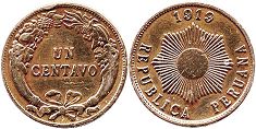 moneda Peru 1 centavo 1919