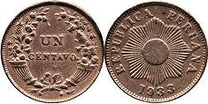 moneda Peru 1 centavo 1933