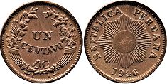 moneda Peru 1 centavo 1946