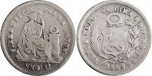 coin Peru 1 dinero 1866
