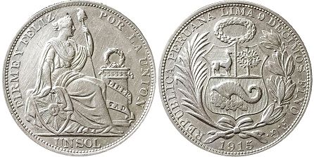 coin Peru 1 sol 1915