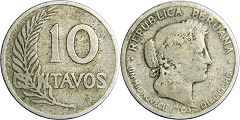 moneda Peru 10 centavos 1918