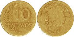 moneda Peru 10 centavos 1946