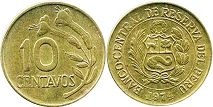 coin Peru 10 centavos 1974