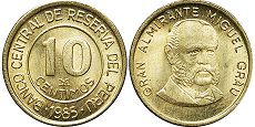 moneda Peru 10 céntimos 1985