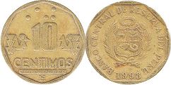 moneda Peru 10 céntimos 1998