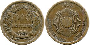 moneda Peru 2 centavos 1895