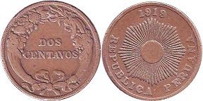 moneda Peru 2 centavos 1919