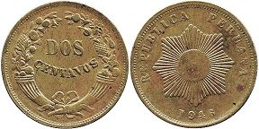 moneda Peru 2 centavos 1946