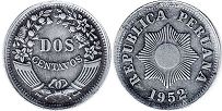 coin Peru 2 centavos 1952