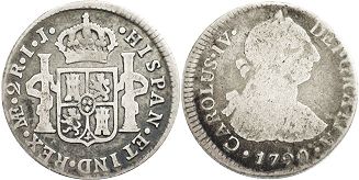 coin Peru 2 reales 1790