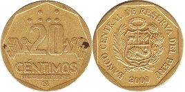 moneda Peru 20 céntimos 2000