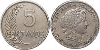 moneda Peru 5 centavos 1939