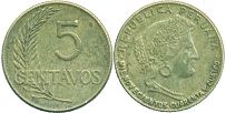 moneda Peru 5 centavos 1944