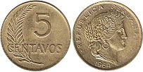 moneda Peru 5 centavos 1964