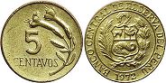 coin Peru 5 centavos 1972