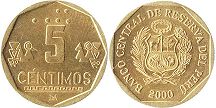 moneda Peru 5 céntimos 2000