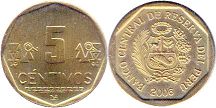 moneda Peru 5 céntimos 2006