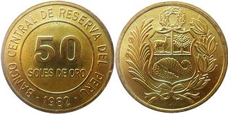 moneda Peru 50 soles 1982