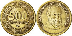 moneda Peru 500 soles 1985