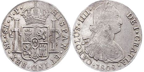 moneda Peru 8 reales 1808
