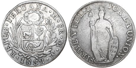 moneda Peru 8 reales 1832
