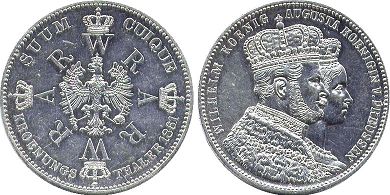Prusia 1 tálero 1861