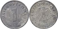 Moneda Tiempo de ocupación in Alemania 1 ReichsPfennig 1945