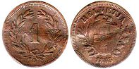 Moneda Suiza 1 rappen 1853 