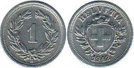Moneda Suiza 1 rappen 1942