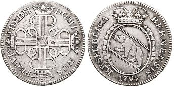 Moneda Berna 1/4 tálero 1797