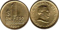 moneda Uruguay 1 peso 1994