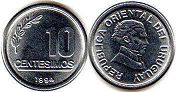moneda Uruguay 10 centésimos 1994