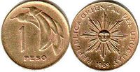 moneda Uruguay 1 peso 1969