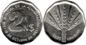 moneda Ururuay 2 new pesos 1981