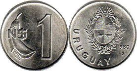 moneda Uruguay 1 new peso 1980