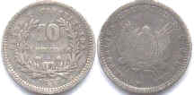 moneda Uruguay 10 centésimos 1877