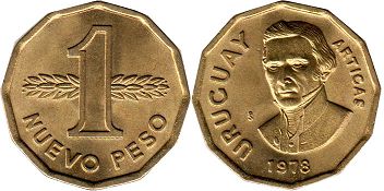 moneda Uruguay 1 new peso 1978