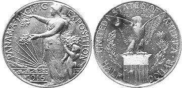 Moneda Estadounidenses 1/2 dólar 1915 PANAMA-PACIFIC EXPOSITION