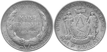 Moneda Estadounidenses 1/2 dólar 1920 MAINE