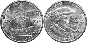 Moneda Estadounidenses 1/2 dólar 1924 HUGUENOT-WALLOON
