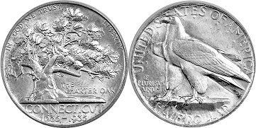 Moneda Estadounidenses 1/2 dólar 1935 CONNECTICUT