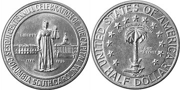 Moneda Estadounidenses 1/2 dólar 1936 COLUMBIA