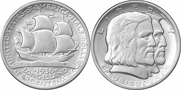 Moneda Estadounidenses 1/2 dólar 1936 LONG ISLAND
