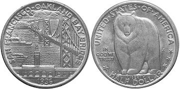 Moneda Estadounidenses 1/2 dólar 1936 OAKLAND BAY BRIDGE